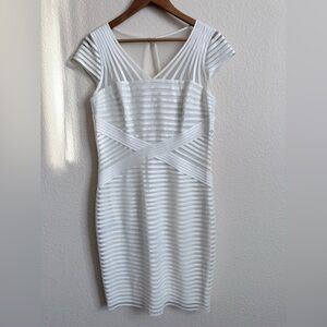 White House Black Market White Textured Midi Dress